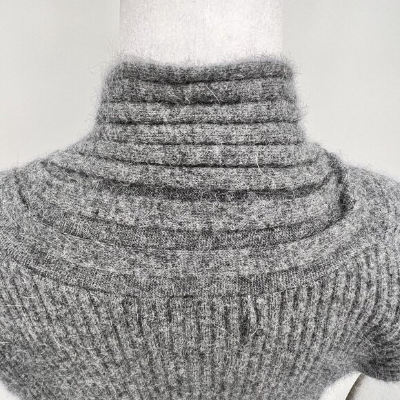 Mercer & Madison Angora Blend Open Cardigan Sweater Womens Size S Gray Rib Knit - Picture 6 of 10
